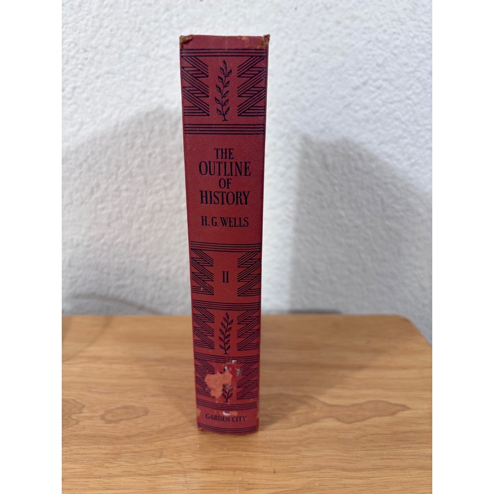 Garden City The Outline of History H.G. Wells Volume II Red Hardcover Vintage